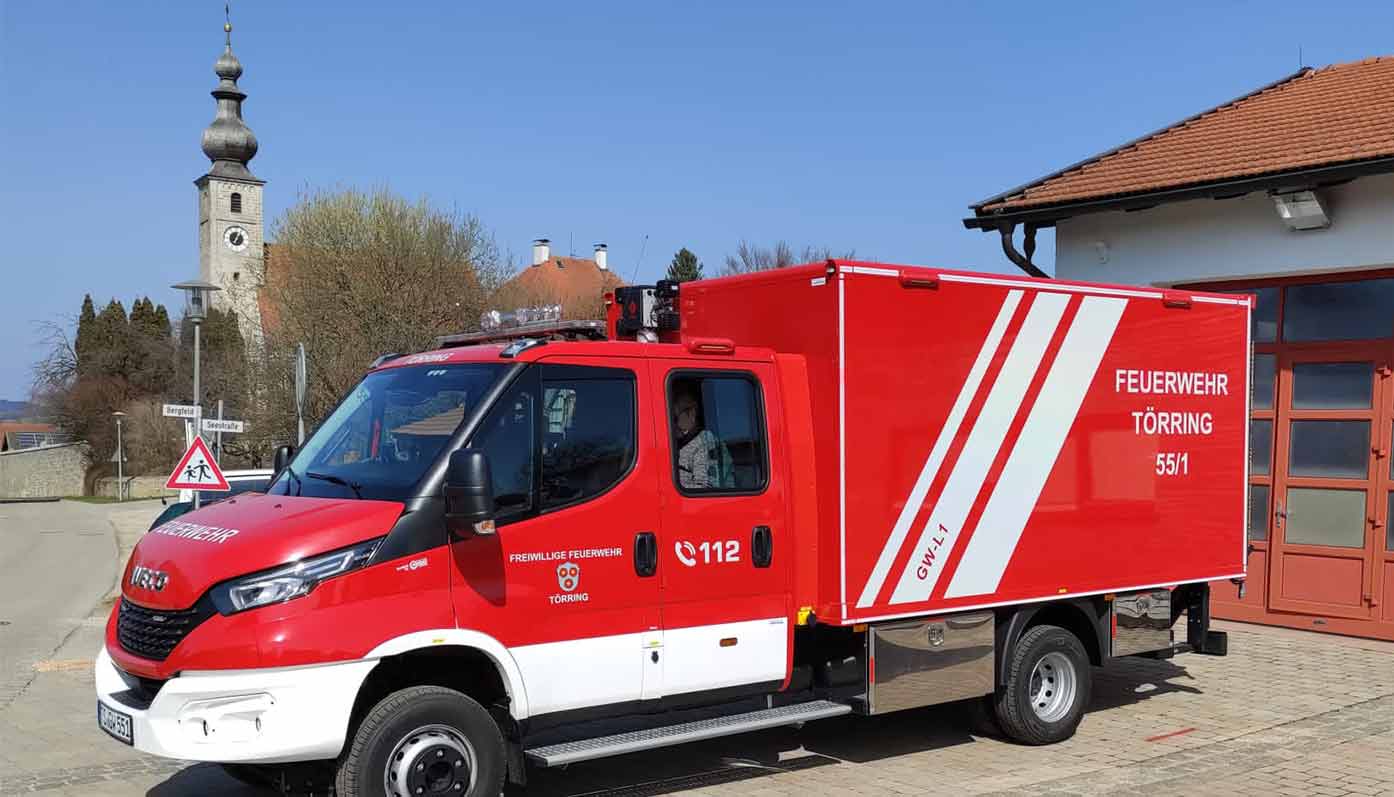 Dorffest Töring, der neue Feuerwehrwagen wird präsentiert