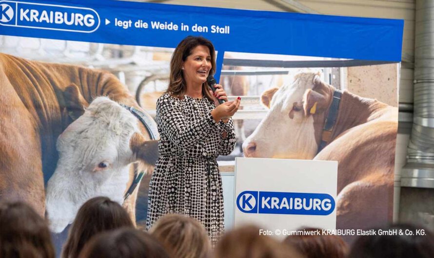 Tierwohl und Umweltschutz – Staatsministerin Michaela Kaniber zu Besuch im Gummiwerk KRAIBURG Elastik in Tittmoning