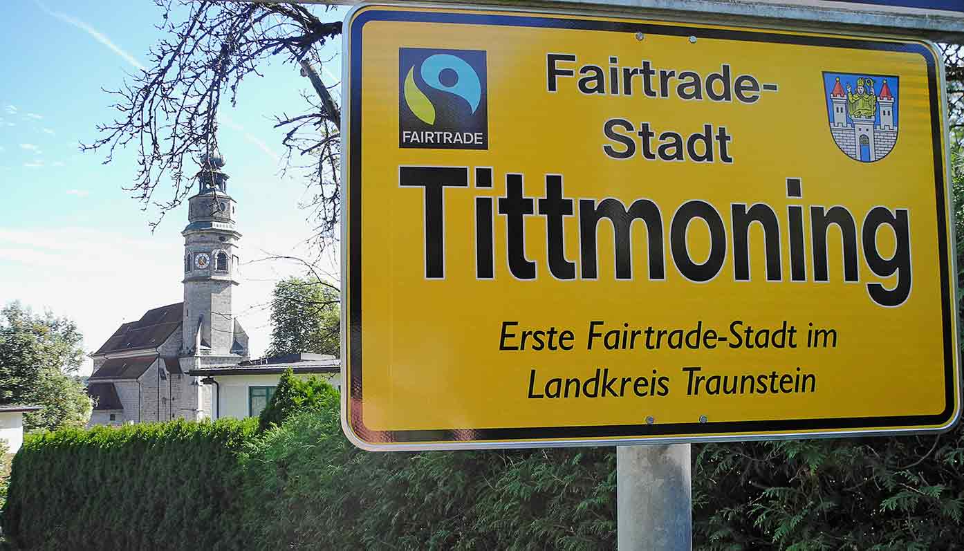 Ortsschild Fairdtrade Stadt Tittmoning