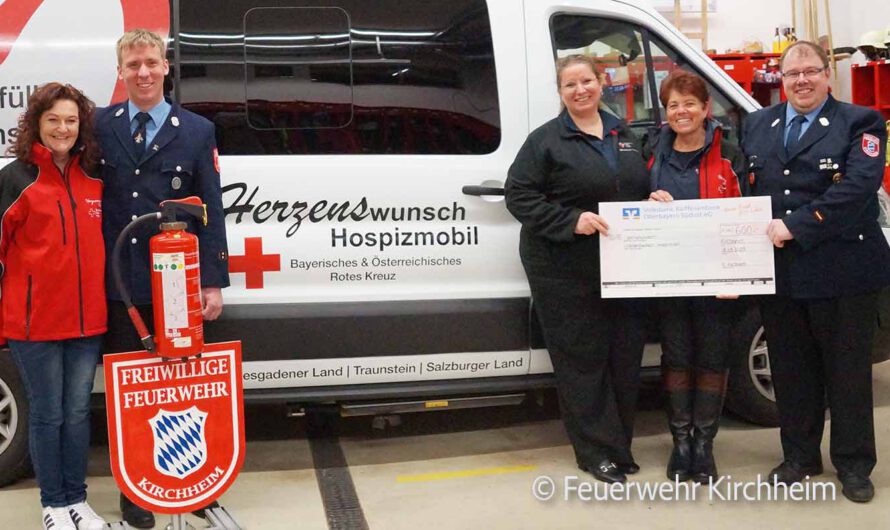 Feuerwehr Kirchheim spendet ans Herzenswunsch-Hospizmobil
